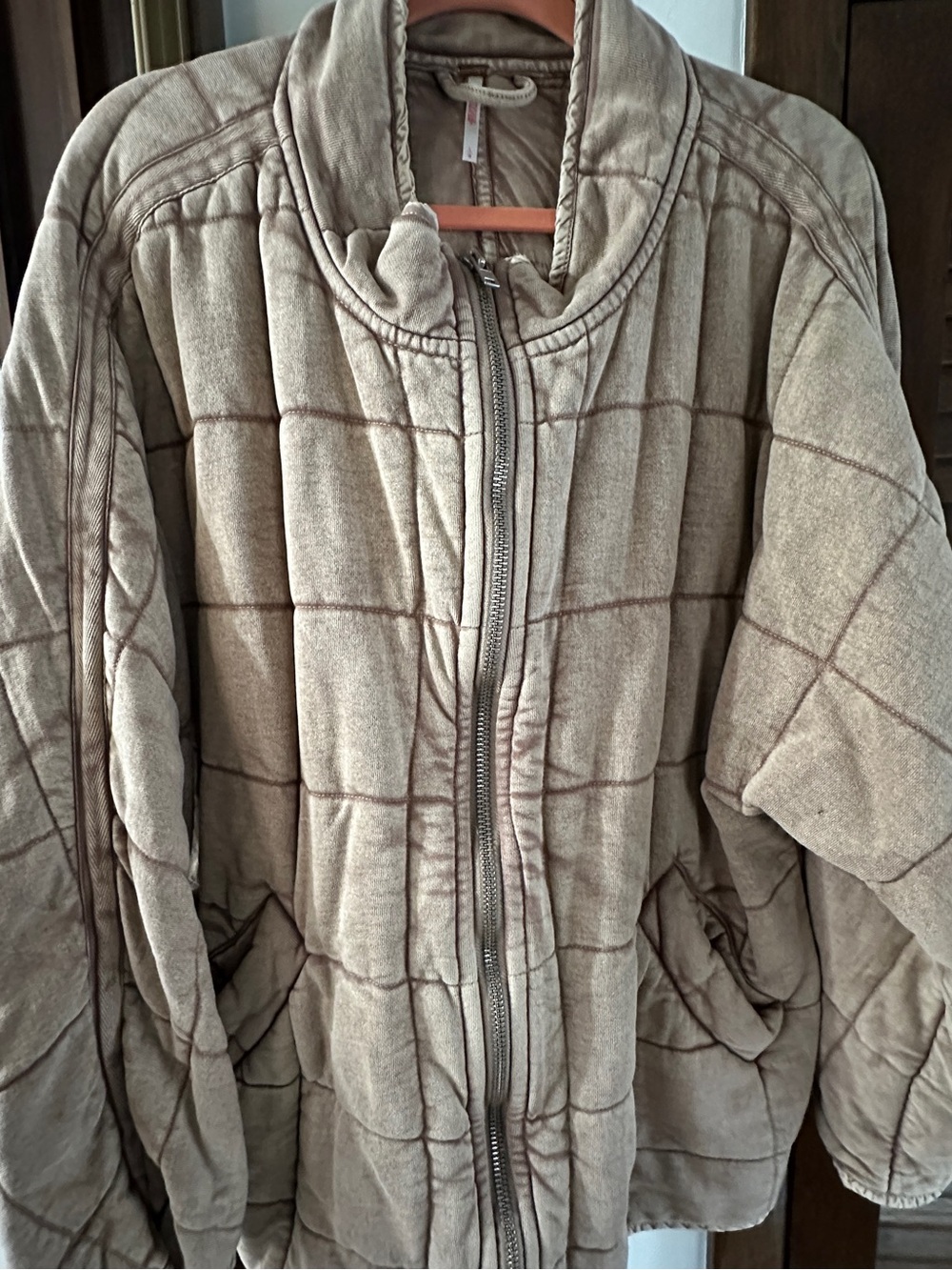 Free people dolman quilted jacket in champagne diamonds (L) - Picture 4 of 7